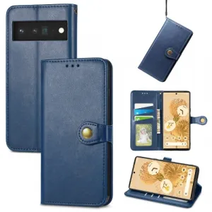 LEATHER BUCKLE Peňaženkový obal Google Pixel 6 modrý