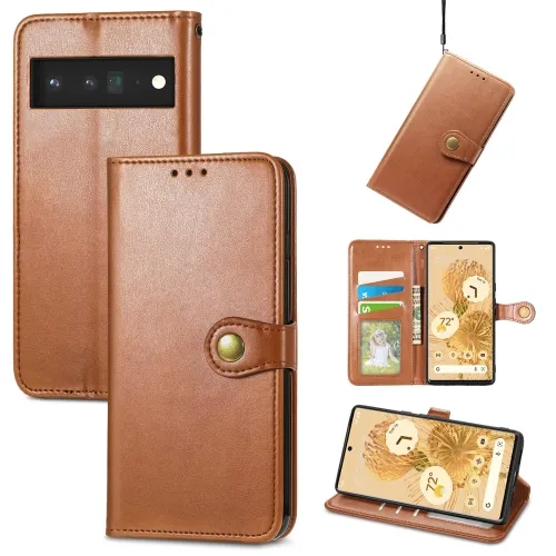 LEATHER BUCKLE Peňaženkový obal Google Pixel 6 hnedý