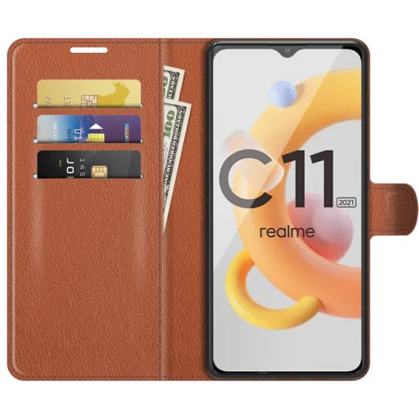 LITCHI Ochranný kryt pre Realme C11 2021 hnedý