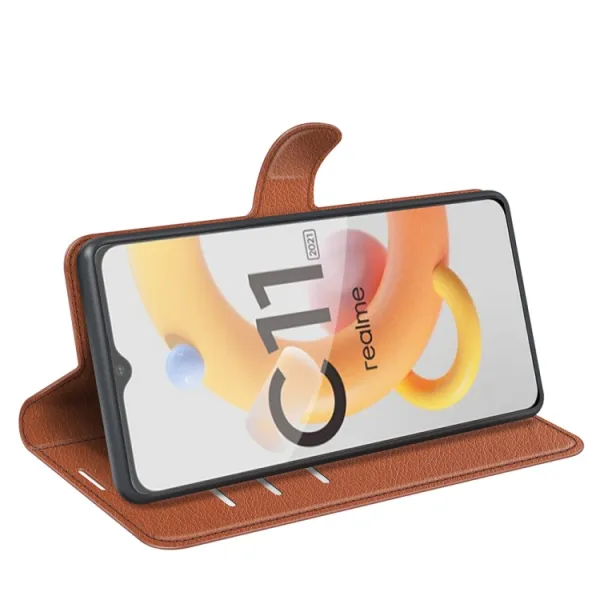 LITCHI Ochranný kryt pre Realme C11 2021 hnedý