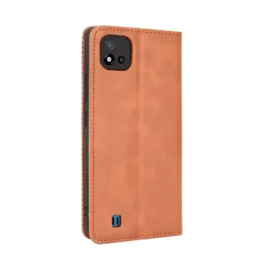 BUSINESS Peňaženkový kryt pre Realme C11 2021 hnedý