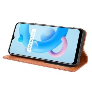 BUSINESS Peňaženkový kryt pre Realme C11 2021 hnedý