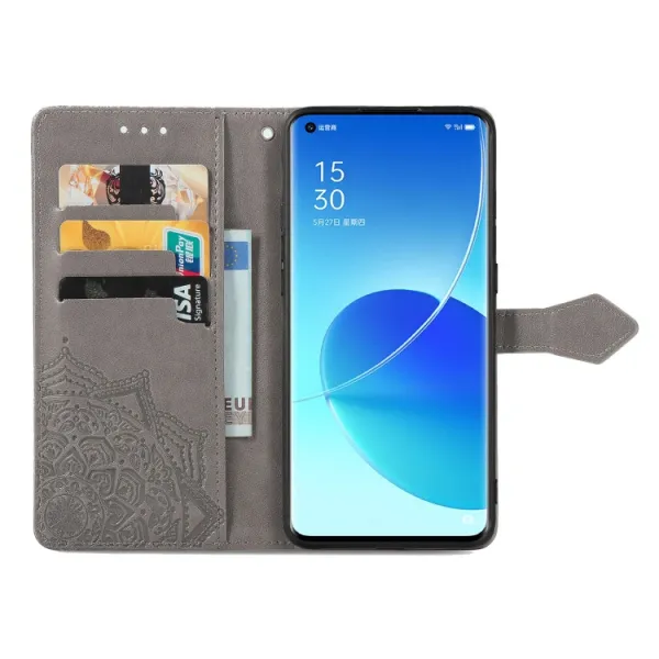 ART Peňaženkový kryt Oppo Reno6 Pro 5G (Mediatek) ORNAMENT šedý