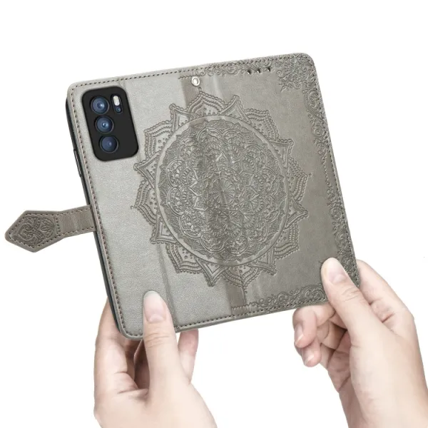 ART Peňaženkový kryt Oppo Reno6 Pro 5G (Mediatek) ORNAMENT šedý