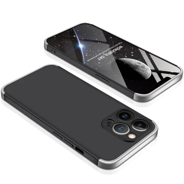 360° Ochranný kryt Apple iPhone 13 Pro čierny-strieborný