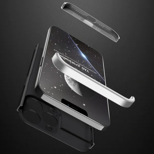 360° Ochranný kryt Apple iPhone 13 Pro čierny-strieborný