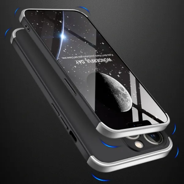 360° Ochranný kryt Apple iPhone 13 Pro čierny-strieborný