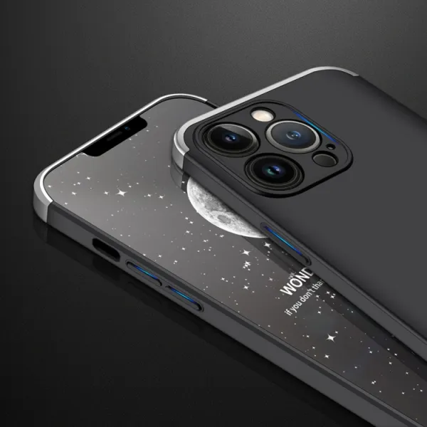 360° Ochranný kryt Apple iPhone 13 Pro čierny-strieborný