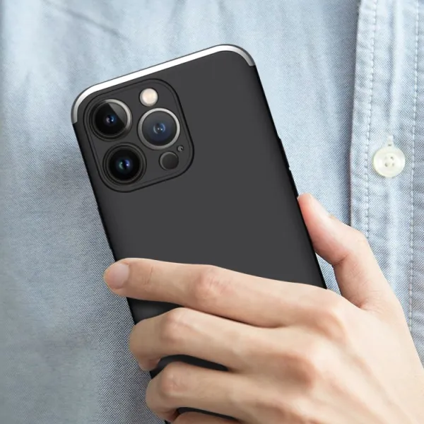 360° Ochranný kryt Apple iPhone 13 Pro čierny-strieborný
