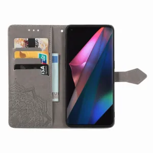 ART Peňaženkový kryt Oppo Find X3 Pro 5G ORNAMENT šedý