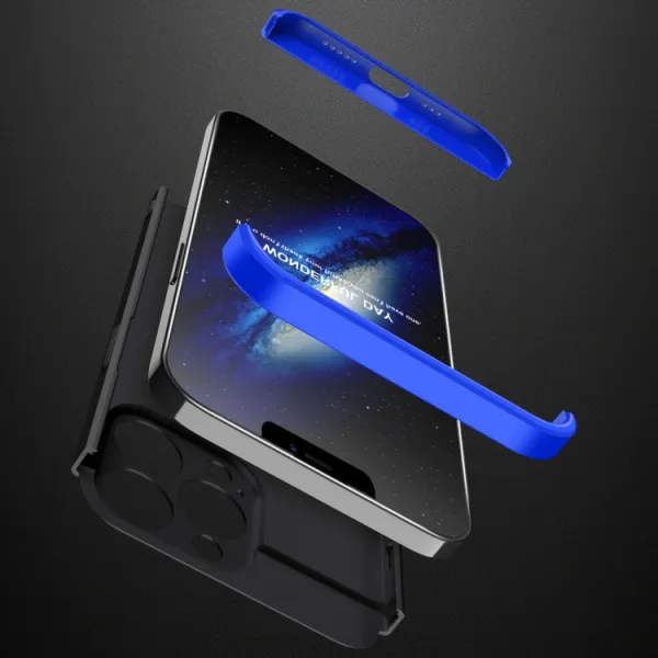360° Ochranný kryt Apple iPhone 13 Pro čierny-modrý