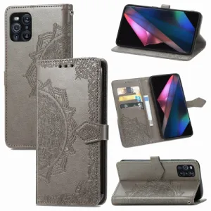 ART Peňaženkový kryt Oppo Find X3 Pro 5G ORNAMENT šedý