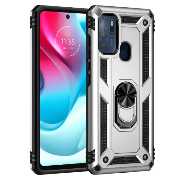 RING Ochranný obal pre Motorola Moto G60s strieborný