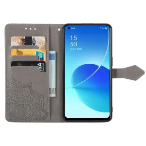 ART Peňaženkový kryt Oppo Reno6 5G ORNAMENT šedý