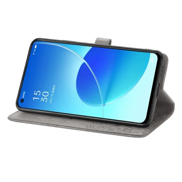 ART Peňaženkový kryt Oppo Reno6 5G ORNAMENT šedý