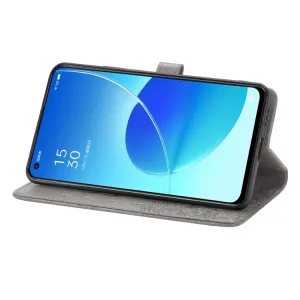 ART Peňaženkový kryt Oppo Reno6 5G ORNAMENT šedý