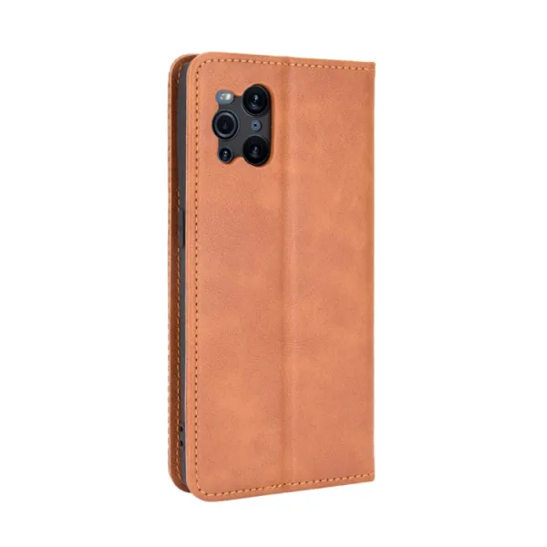BUSINESS Peňaženkový kryt pre Oppo Find X3 Pro 5G hnedý