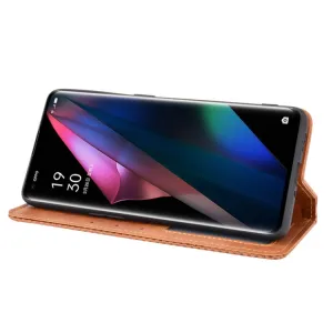BUSINESS Peňaženkový kryt pre Oppo Find X3 Pro 5G hnedý