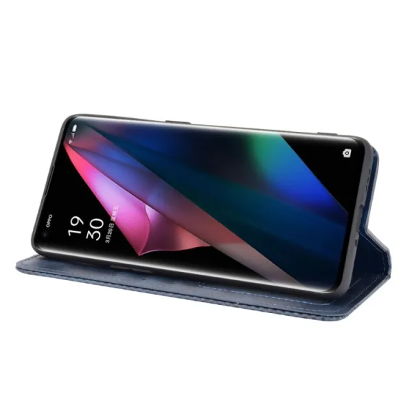 BUSINESS Peňaženkový kryt pre Oppo Find X3 Pro 5G modrý