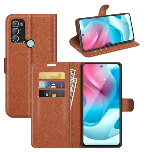 LITCHI Ochranný kryt pre Motorola Moto G60s hnedý