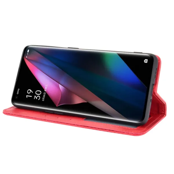 BUSINESS Peňaženkový kryt pre Oppo Find X3 Pro 5G červený