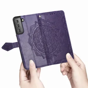 ART Peňaženkový kryt Samsung Galaxy S22 Plus 5G ORNAMENT fialový