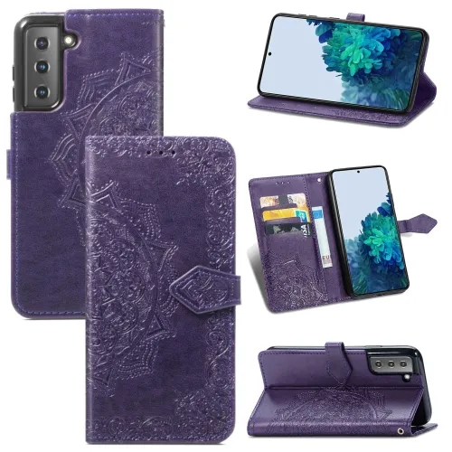 ART Peňaženkový kryt Samsung Galaxy S22 Plus 5G ORNAMENT fialový