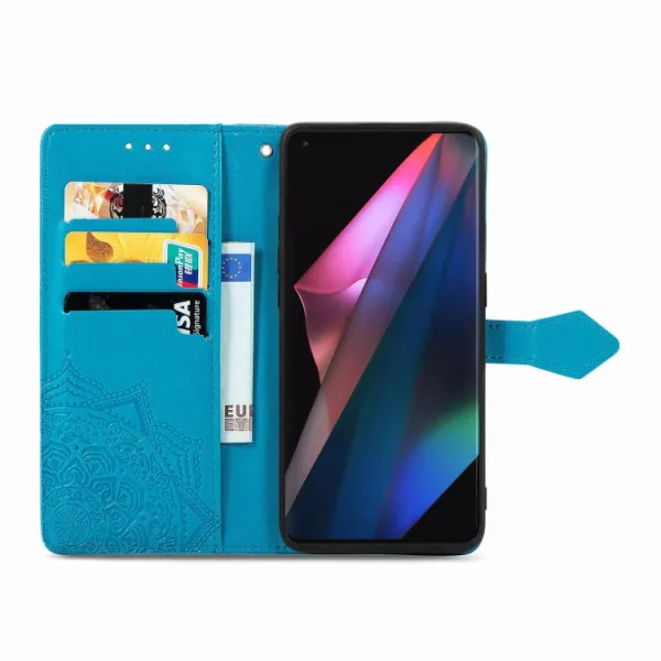 ART Peňaženkový kryt Oppo Find X3 Pro 5G ORNAMENT modrý