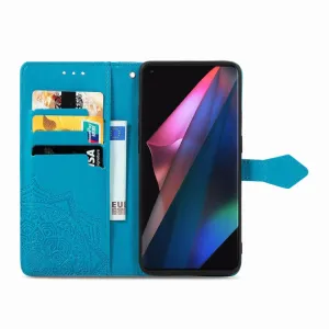 ART Peňaženkový kryt Oppo Find X3 Pro 5G ORNAMENT modrý