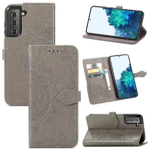 ART Peňaženkový kryt Samsung Galaxy S22 Plus 5G ORNAMENT šedý