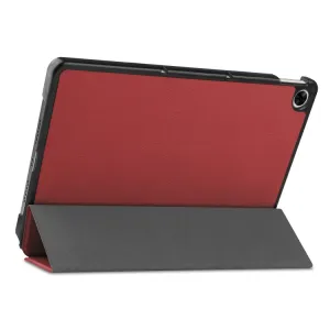 LEATHER Zaklápací obal Realme Pad tmavočervený