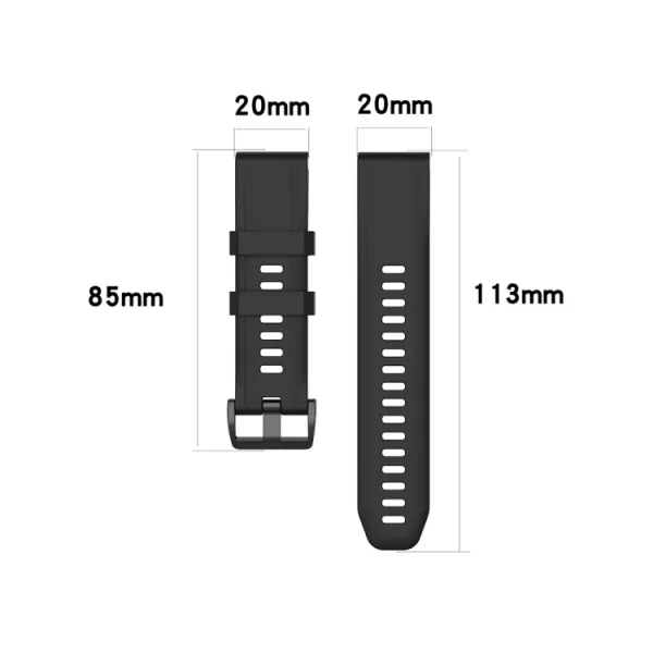 SILICONE Remienok Garmin Fenix 6S / 6S Pro / 6S Sapphire čierny