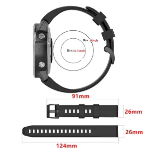 SILICONE Remienok Garmin Fenix 3 / 3HR / 5X / 5 Plus / 6X / 6X Pro zelený