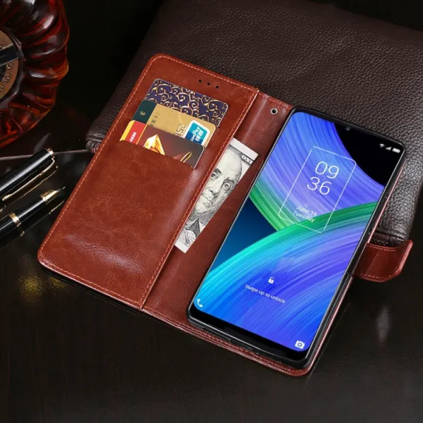 IDEWEI Peňaženkový kryt TCL 20R 5G biely