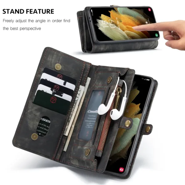 WALLET Ochranný kryt s peňaženkou 2v1 pre Samsung Galaxy S21 Plus 5G čierny