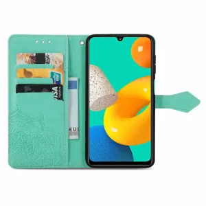ART Peňaženkový kryt Samsung Galaxy M32 ORNAMENT zelený