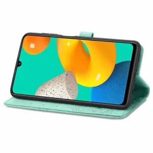 ART Peňaženkový kryt Samsung Galaxy M32 ORNAMENT zelený