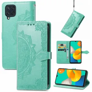 ART Peňaženkový kryt Samsung Galaxy M32 ORNAMENT zelený