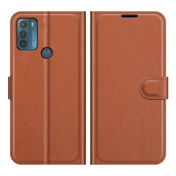 LITCHI Ochranný kryt pre Motorola Moto G50 hnedý