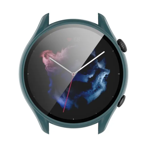 Obal s tvrdeným sklom pre Amazfit GTR 3 / GTR 3 Pro zelený