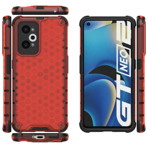 HONEYCOMB Ochranný kryt Realme GT Neo2 5G červený