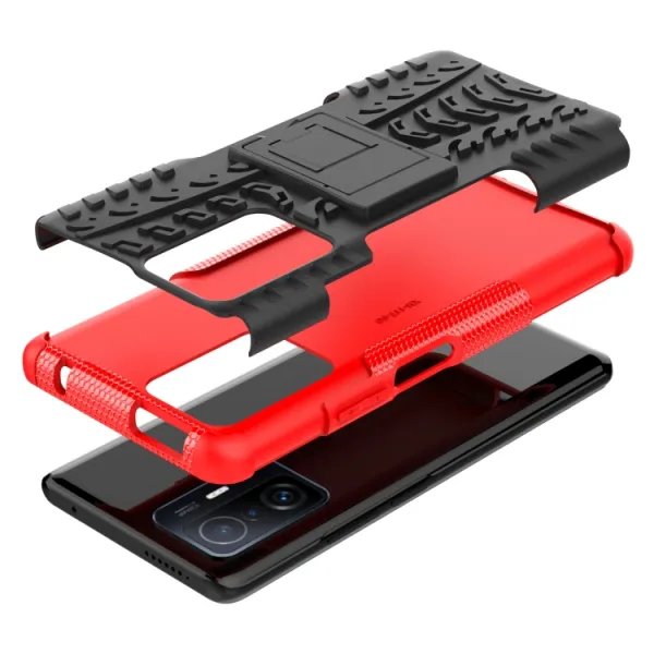 STAND Extra odolný obal Xiaomi 11T / 11T Pro červený