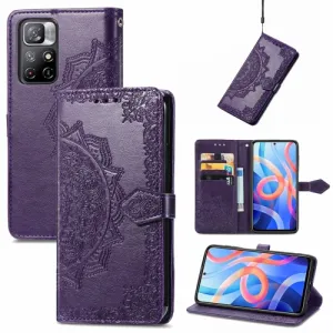 ART Peňaženkový kryt Xiaomi Poco M4 Pro 5G / Redmi Note 11S 5G ORNAMENT fialový