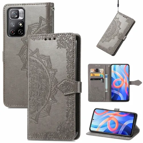 ART Peňaženkový kryt Xiaomi Poco M4 Pro 5G / Redmi Note 11S 5G ORNAMENT šedý