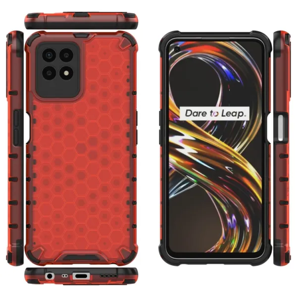 HONEYCOMB Ochranný kryt Realme 8i červený