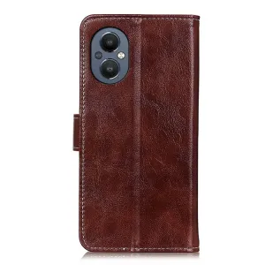 RETRO Peňaženkový obal OnePlus Nord N20 5G hnedý