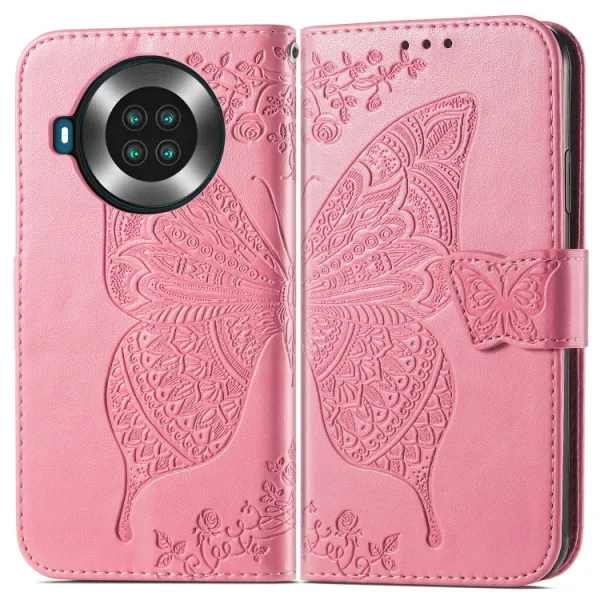 ART Peňaženkový kryt Cubot Note 20 / Note 20 Pro BUTTERFLY ružový