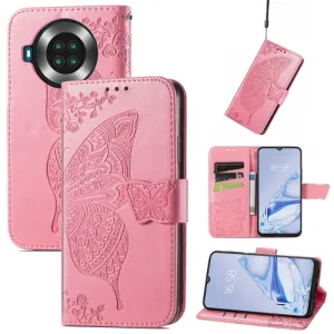 ART Peňaženkový kryt Cubot Note 20 / Note 20 Pro BUTTERFLY ružový