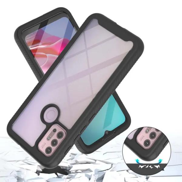 DUAL Obojstranný kryt s fóliou Motorola Moto G10 / G20 / G30 modrý