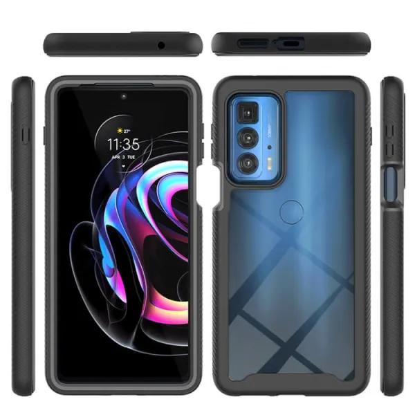 DUAL Obojstranný kryt s fóliou Motorola Edge 20 Pro ružový